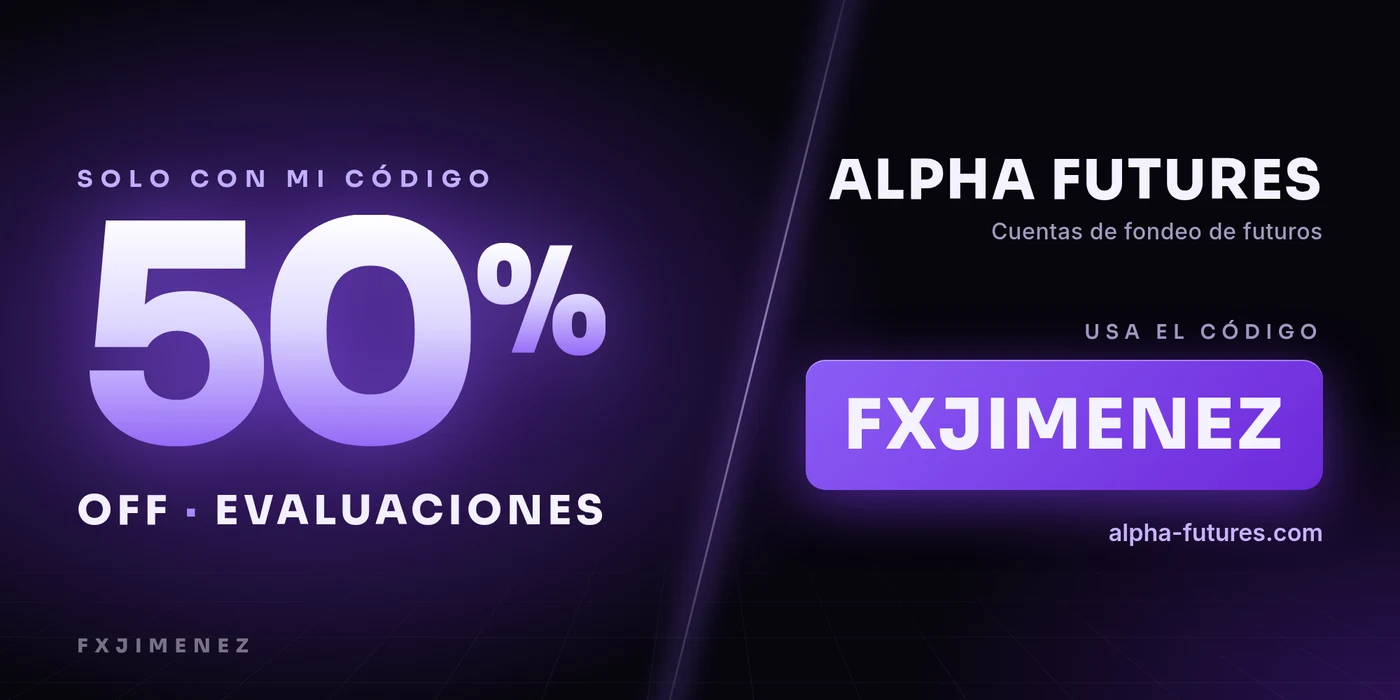 Cupón de Alpha Futures: 50% de descuento en evaluaciones con el código FXJIMENEZ